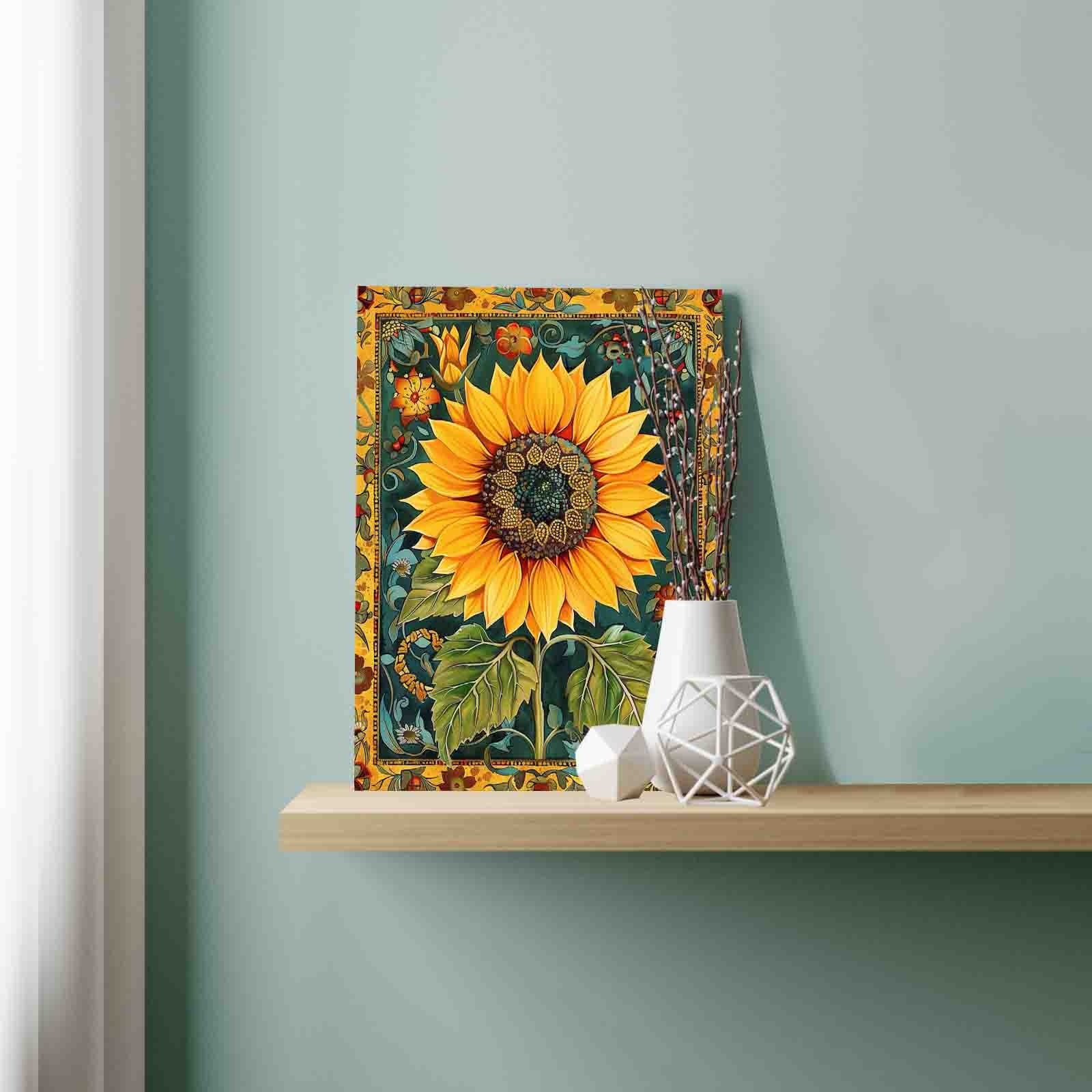 Golden Sunflower Bloom Paint by Numbers