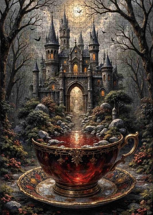 Gothic Castle Teacup Fantasy Jigsaw Puzzle
