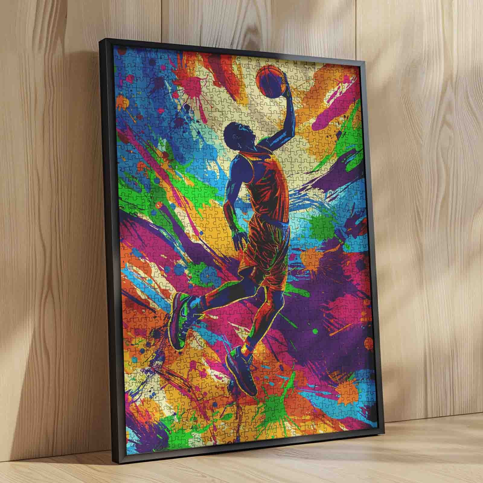 Graffiti Basketball Slam Dunk Motion Jigsaw Puzzle