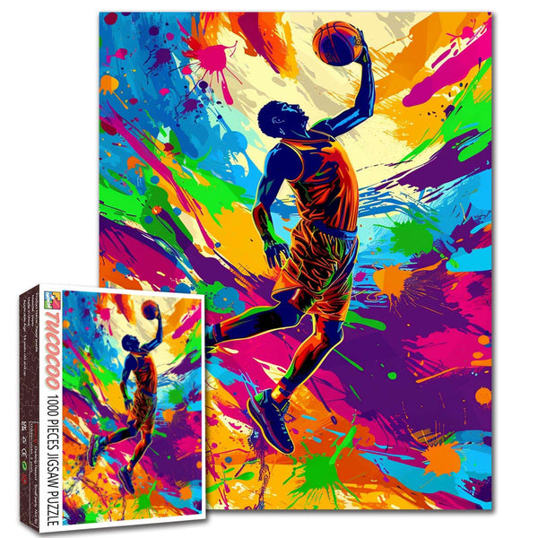 Graffiti Basketball Slam Dunk Motion Jigsaw Puzzle – Tucocoo
