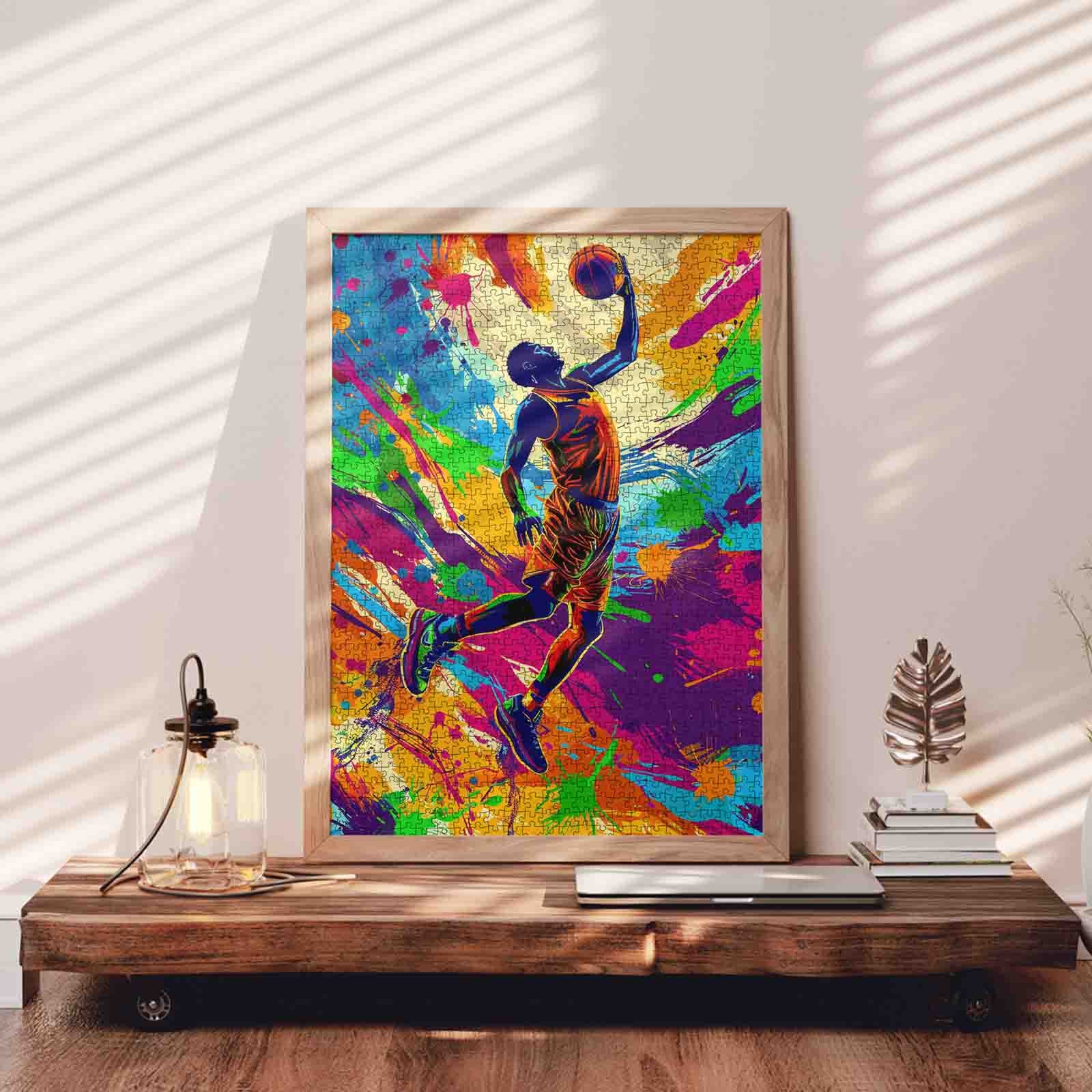 Graffiti Basketball Slam Dunk Motion Jigsaw Puzzle – Tucocoo