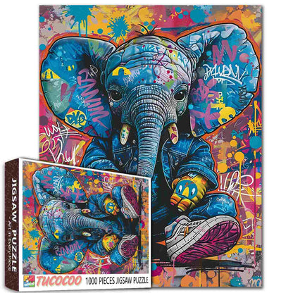 Graffiti Elephant Jigsaw Puzzle