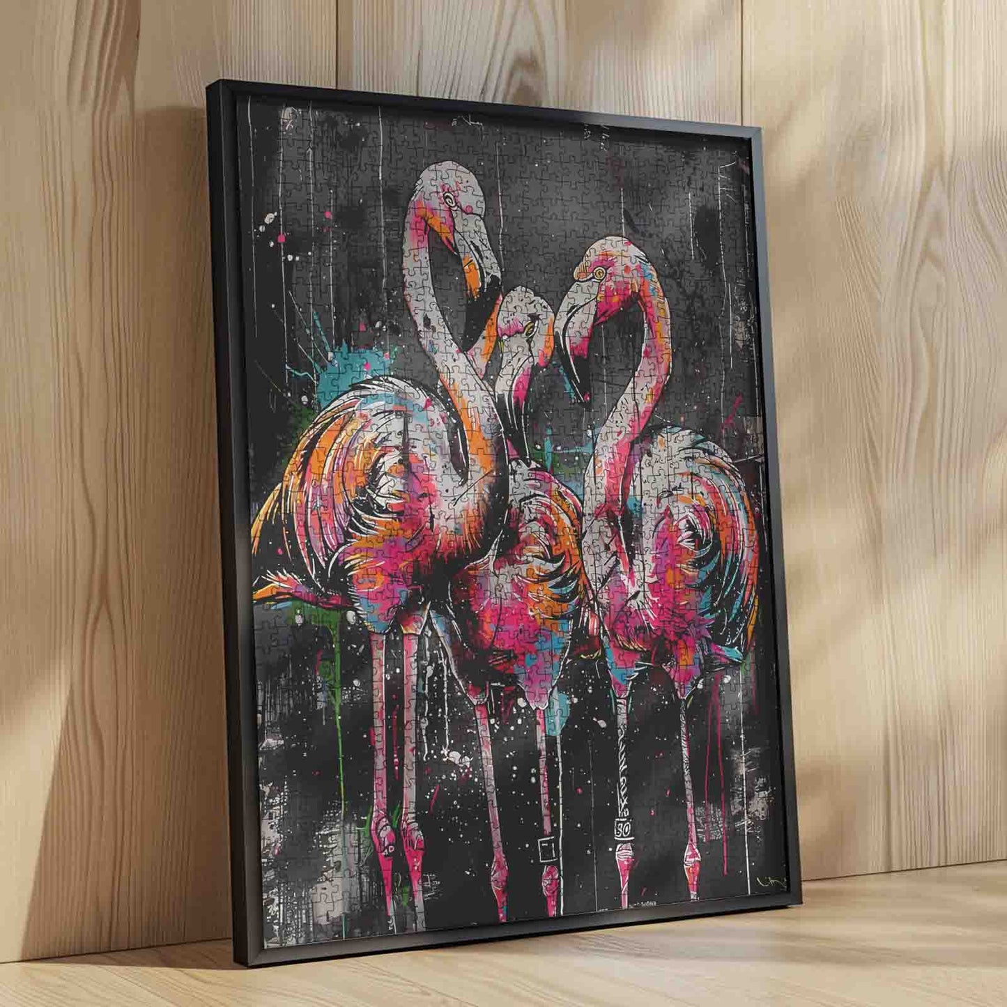 Graffiti Flamingos Jigsaw Puzzle
