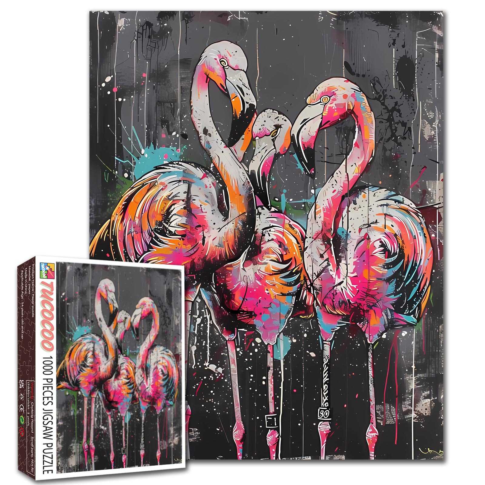 Graffiti Flamingos Jigsaw Puzzle