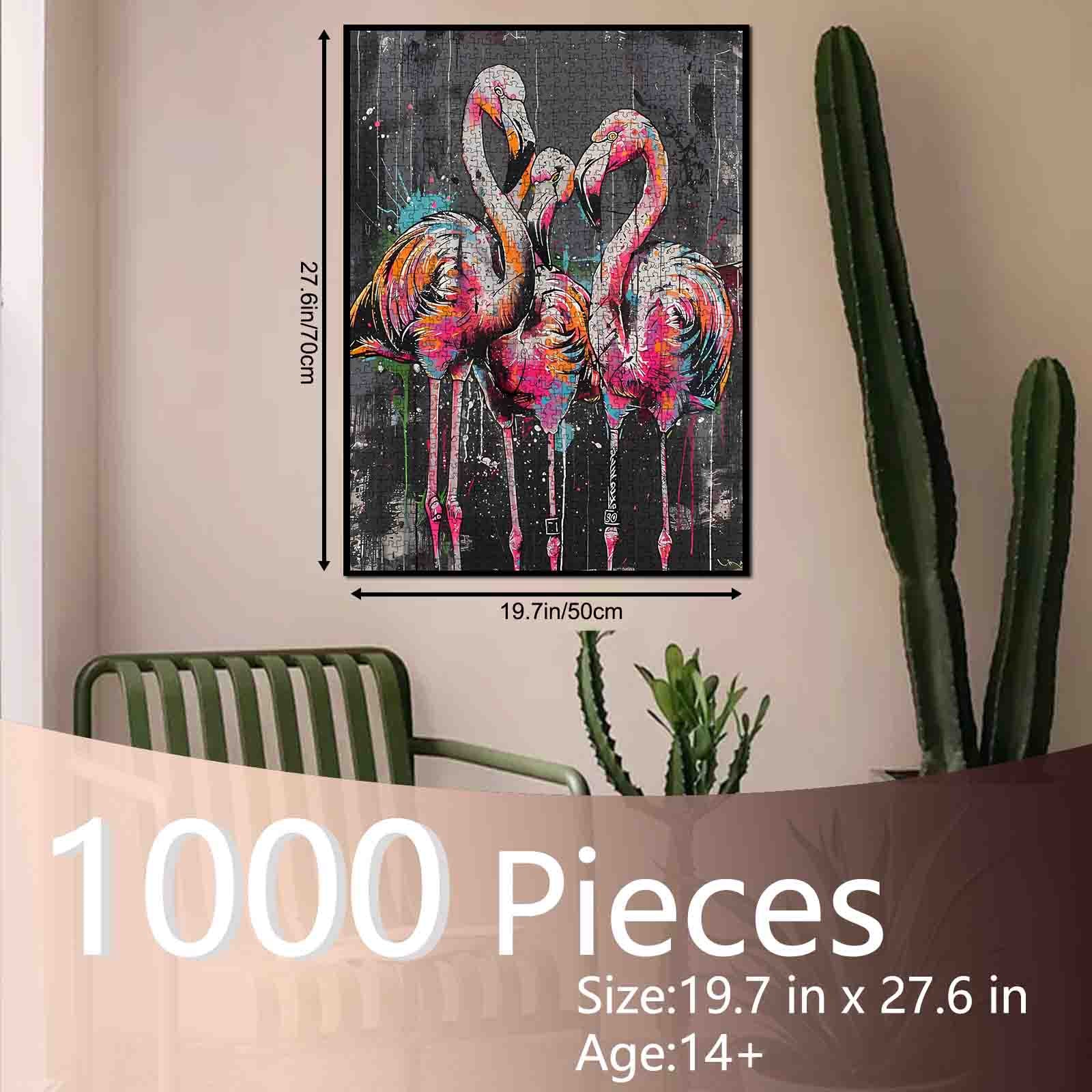 Graffiti Flamingos Jigsaw Puzzle