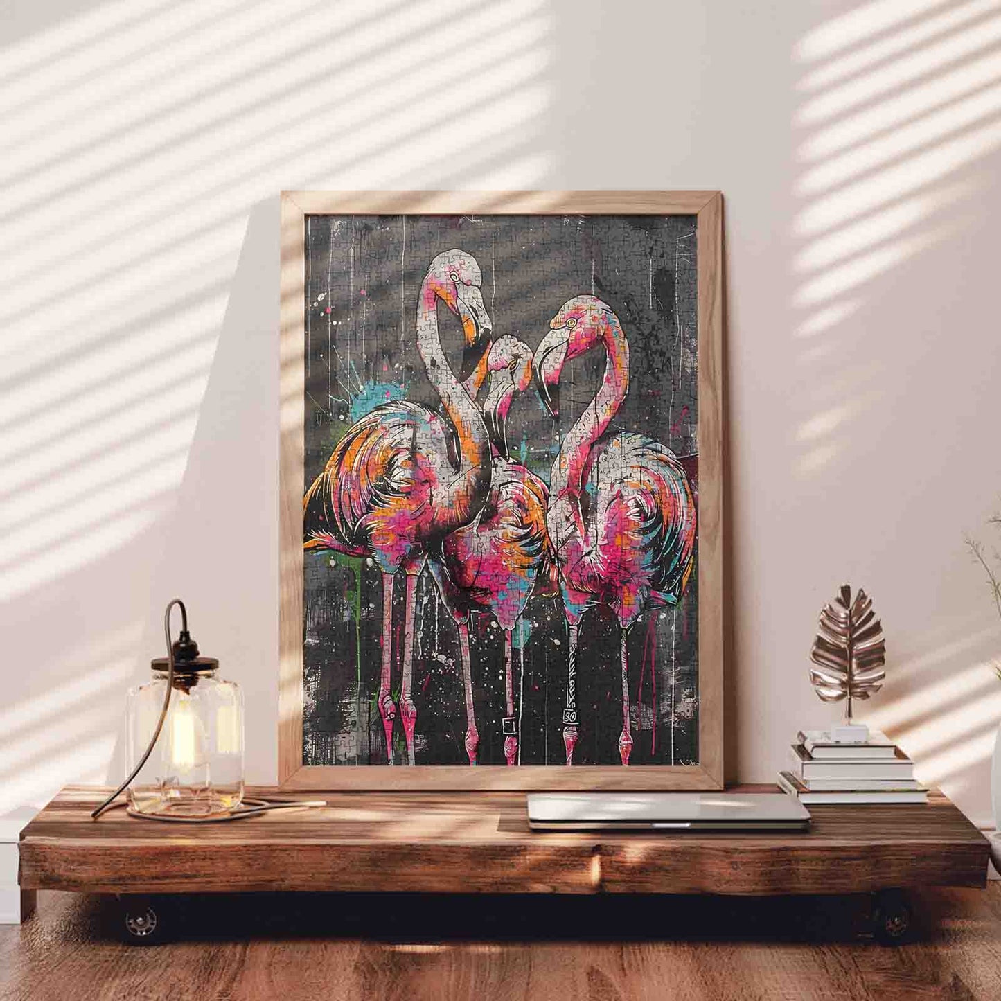 Graffiti Flamingos Jigsaw Puzzle
