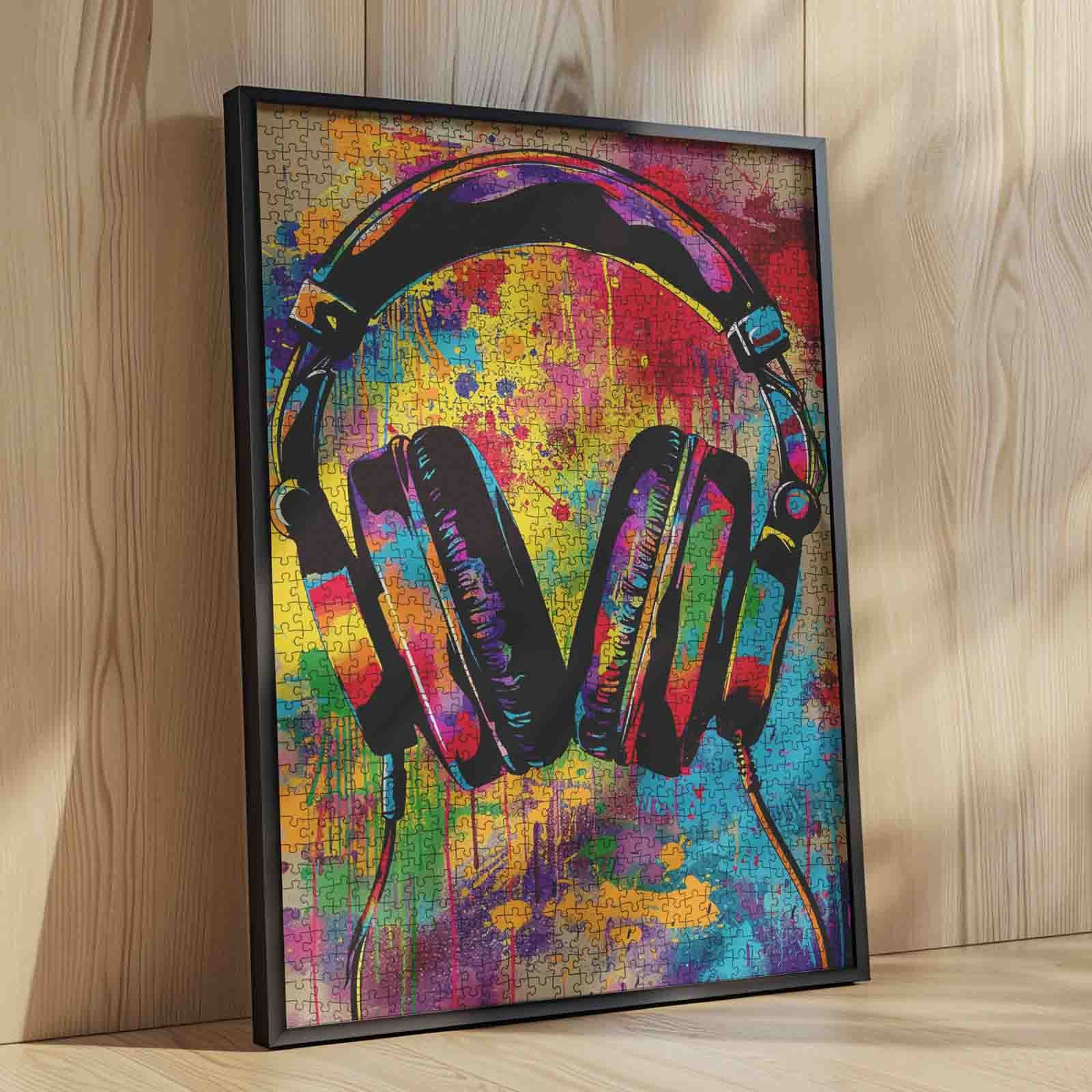 Graffiti Headphones Street Art Music Jigsaw Puzzle
