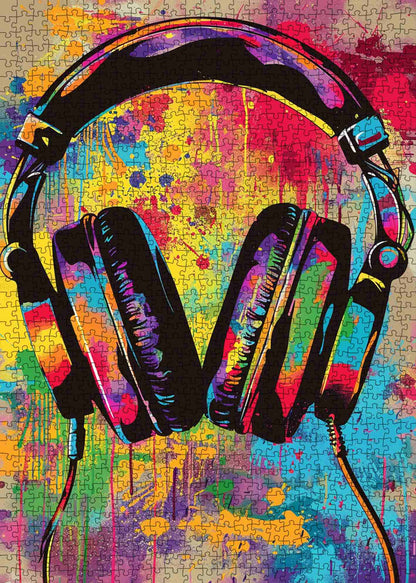 Graffiti Headphones Street Art Music Jigsaw Puzzle