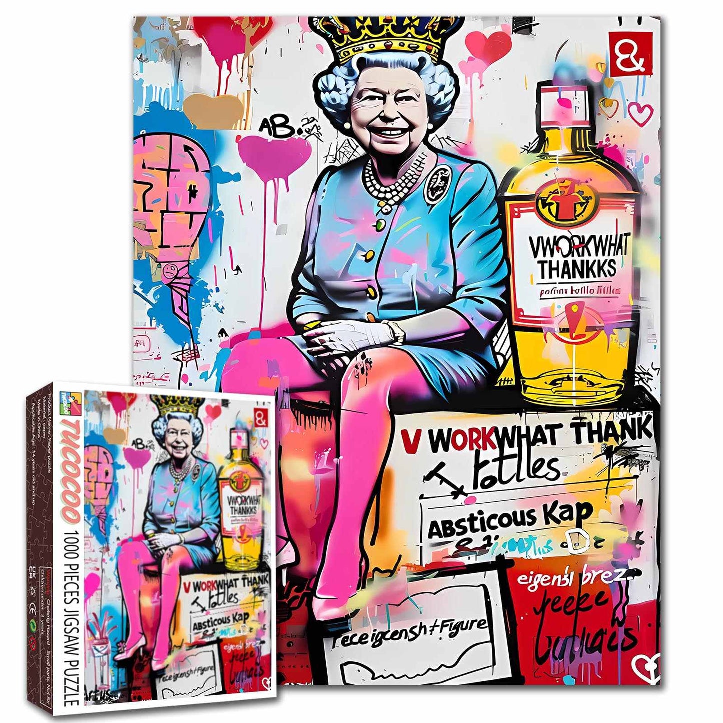Graffiti Queen Pop Art Jigsaw Puzzle
