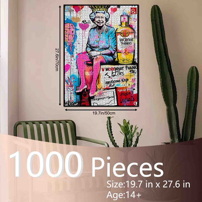 Graffiti Queen Pop Art Jigsaw Puzzle