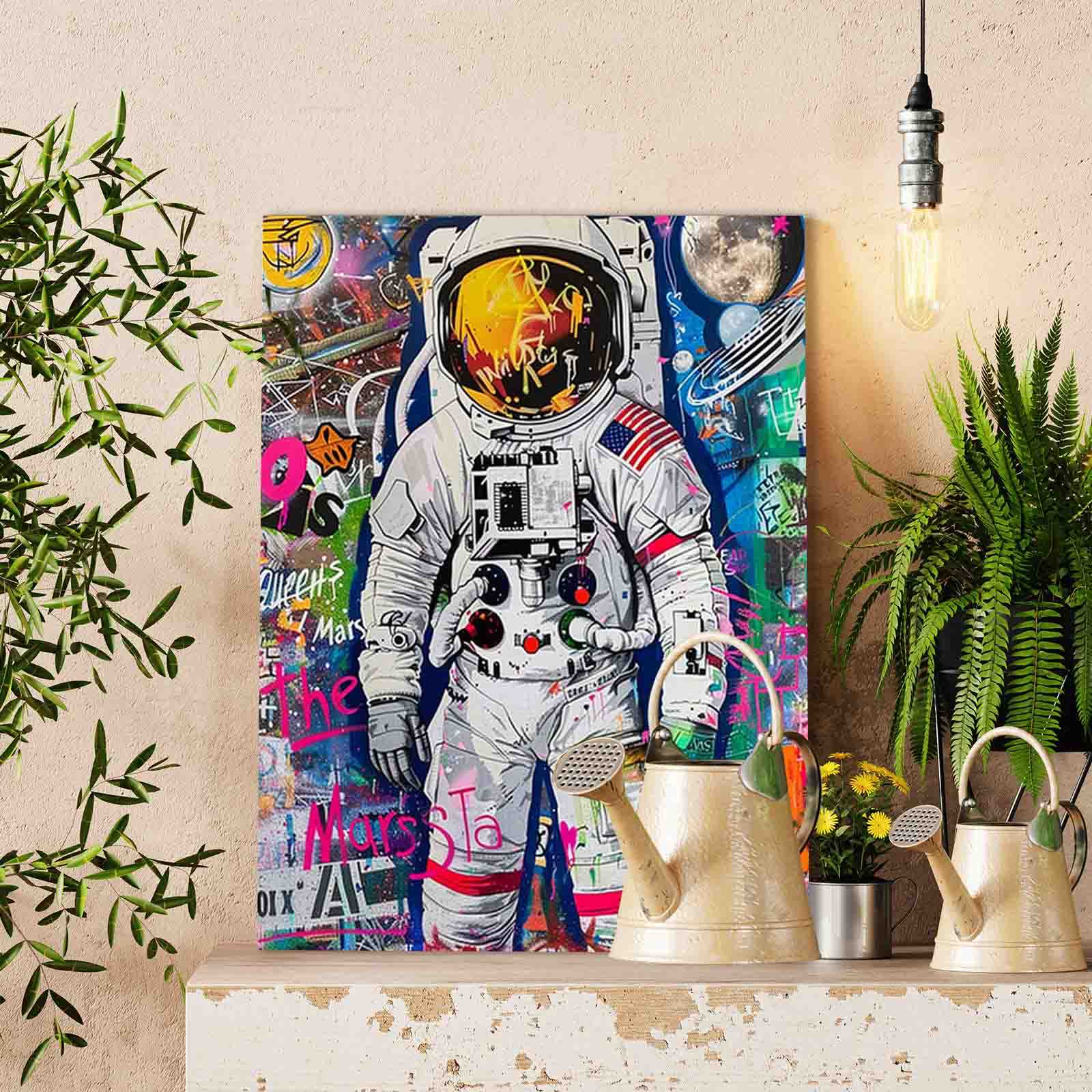 水彩画　スペース・パルス No.3 Graffiti Astronaut Mars Paint by Numbers – Tucocoo