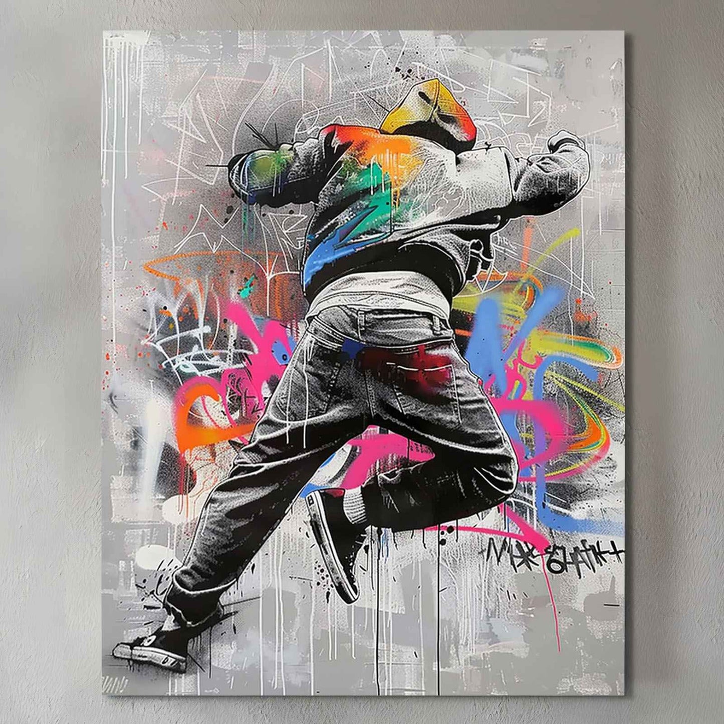 Graffiti Street Dancer Canvas Wall Art