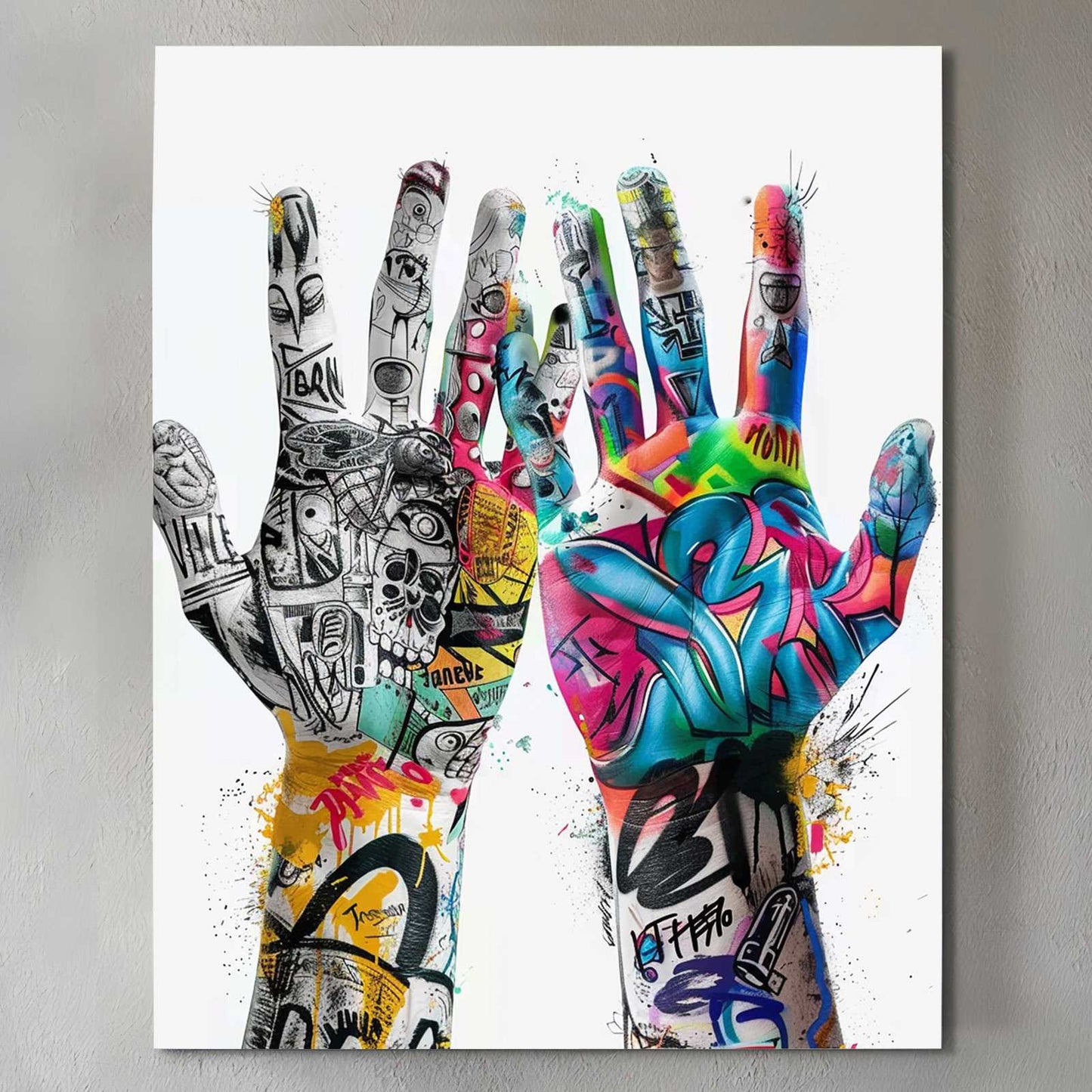 Graffiti Hands Art Canvas Wall Decor