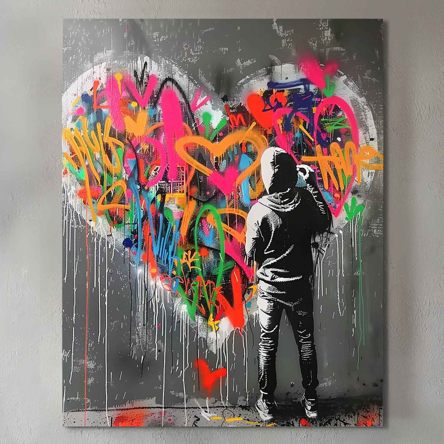 Graffiti Heart Street Artist Canvas Wall Art