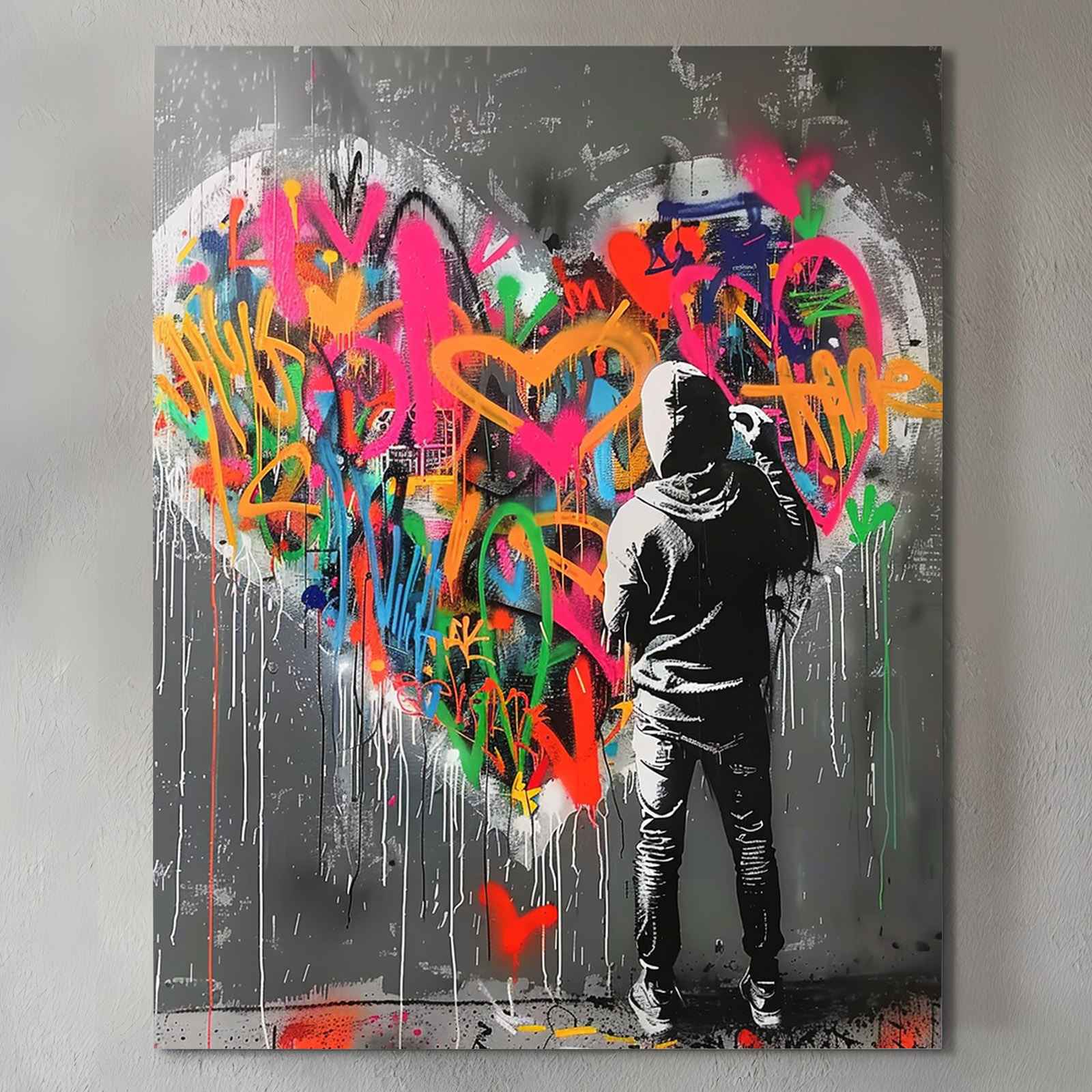 Graffiti Heart Street Artist Canvas Wall Art