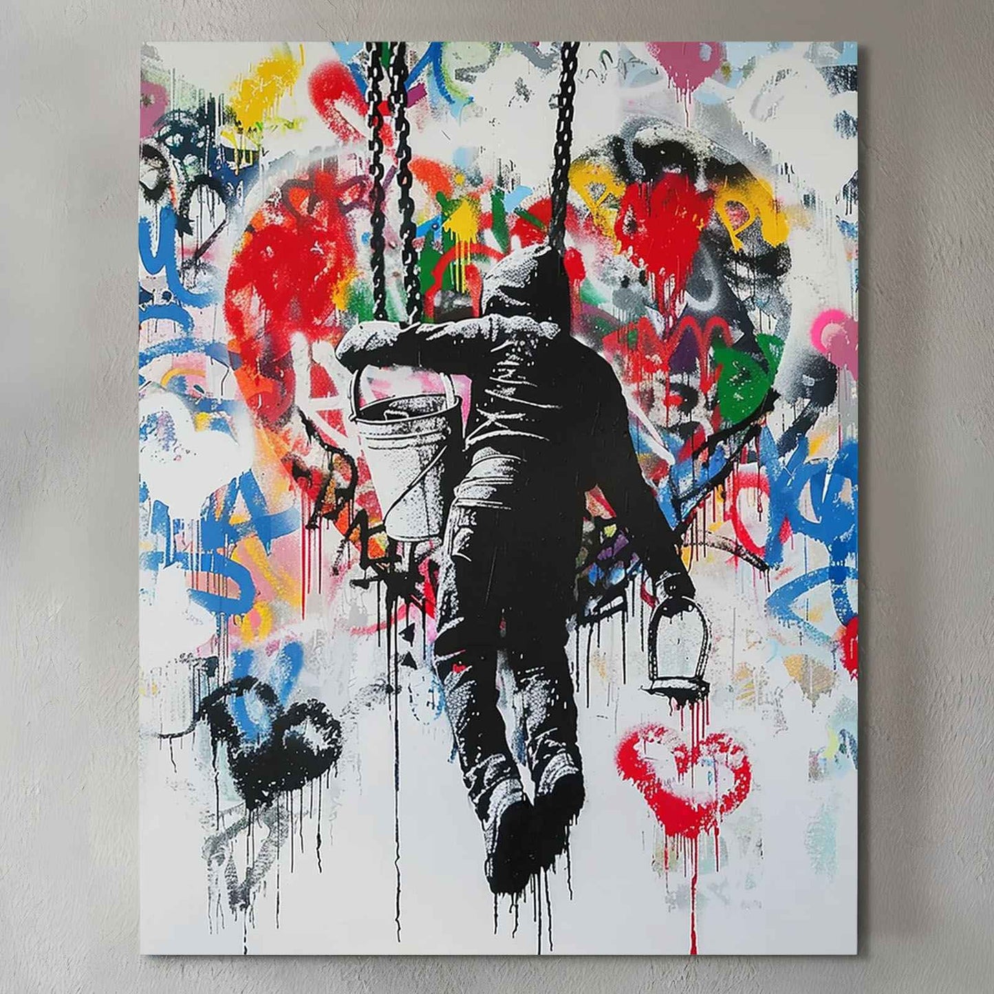 Graffiti Heart Painter Canvas Wall Art