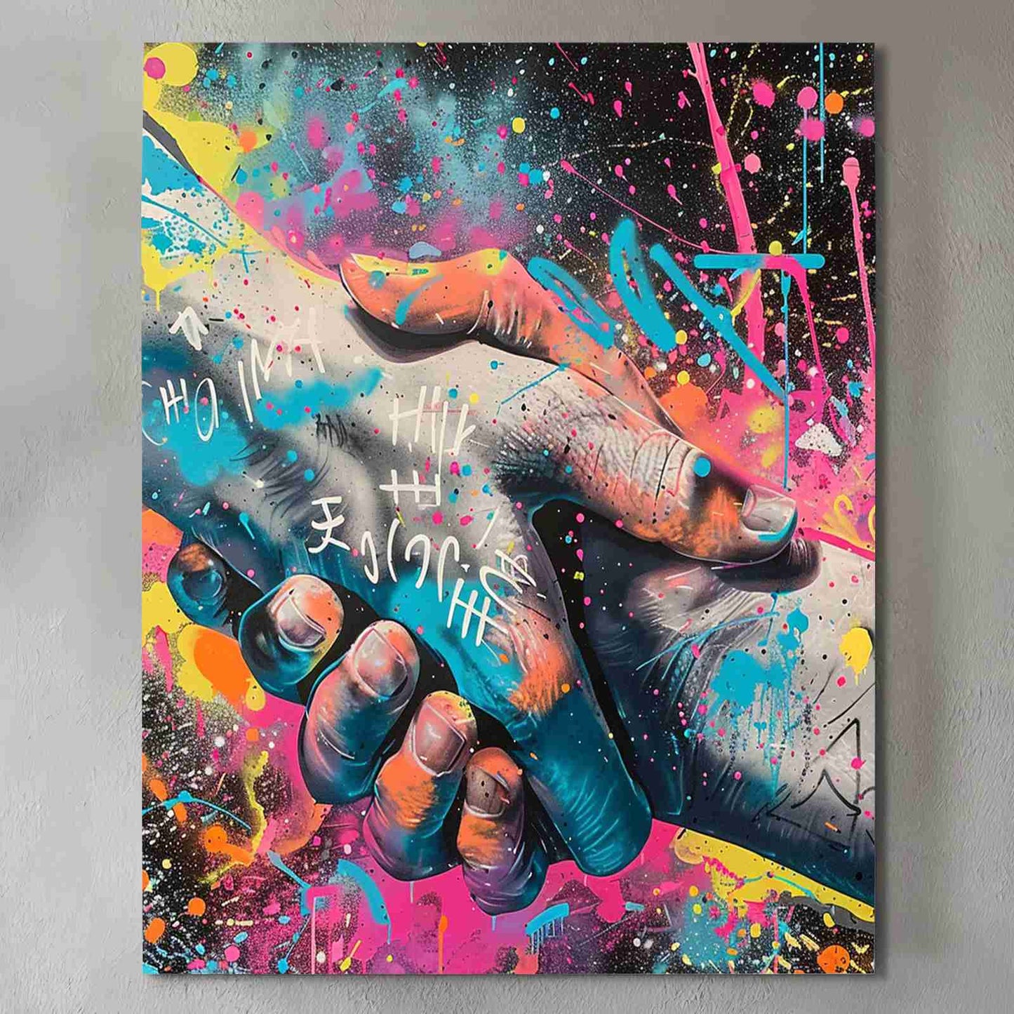 Graffiti Hands of Support Canvas Wall Art