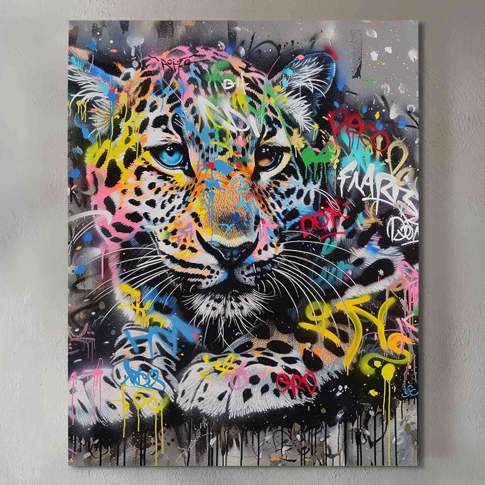 Graffiti Leopard Canvas Wall Art