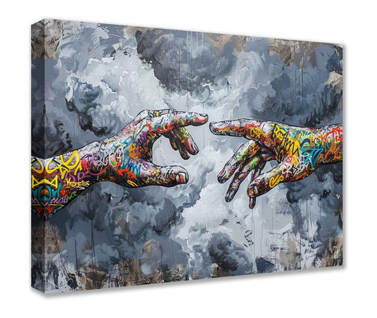 Graffiti Creation Hands Canvas Wall Art