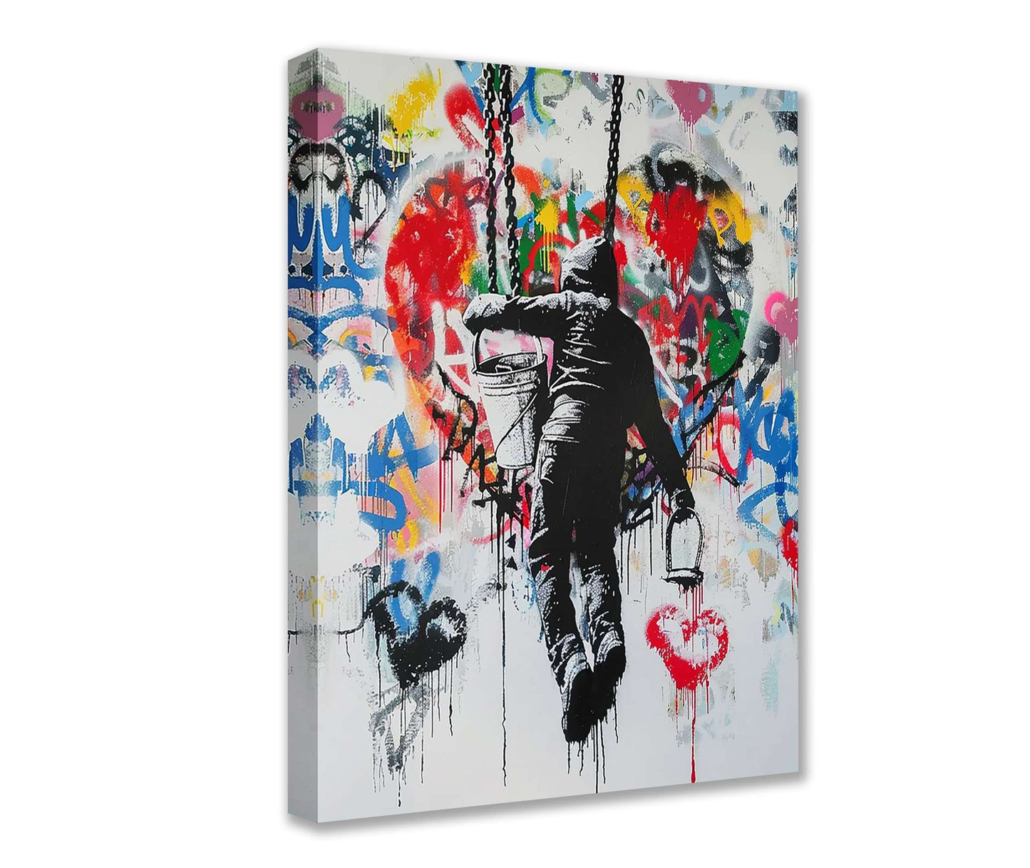 Graffiti Heart Painter Canvas Wall Art