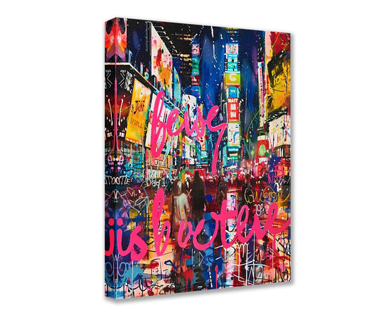 Graffiti Times Square Night Canvas Wall Art