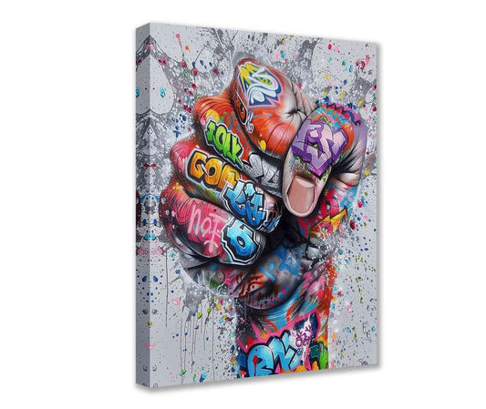 Graffiti Fist Power Canvas Wall Art