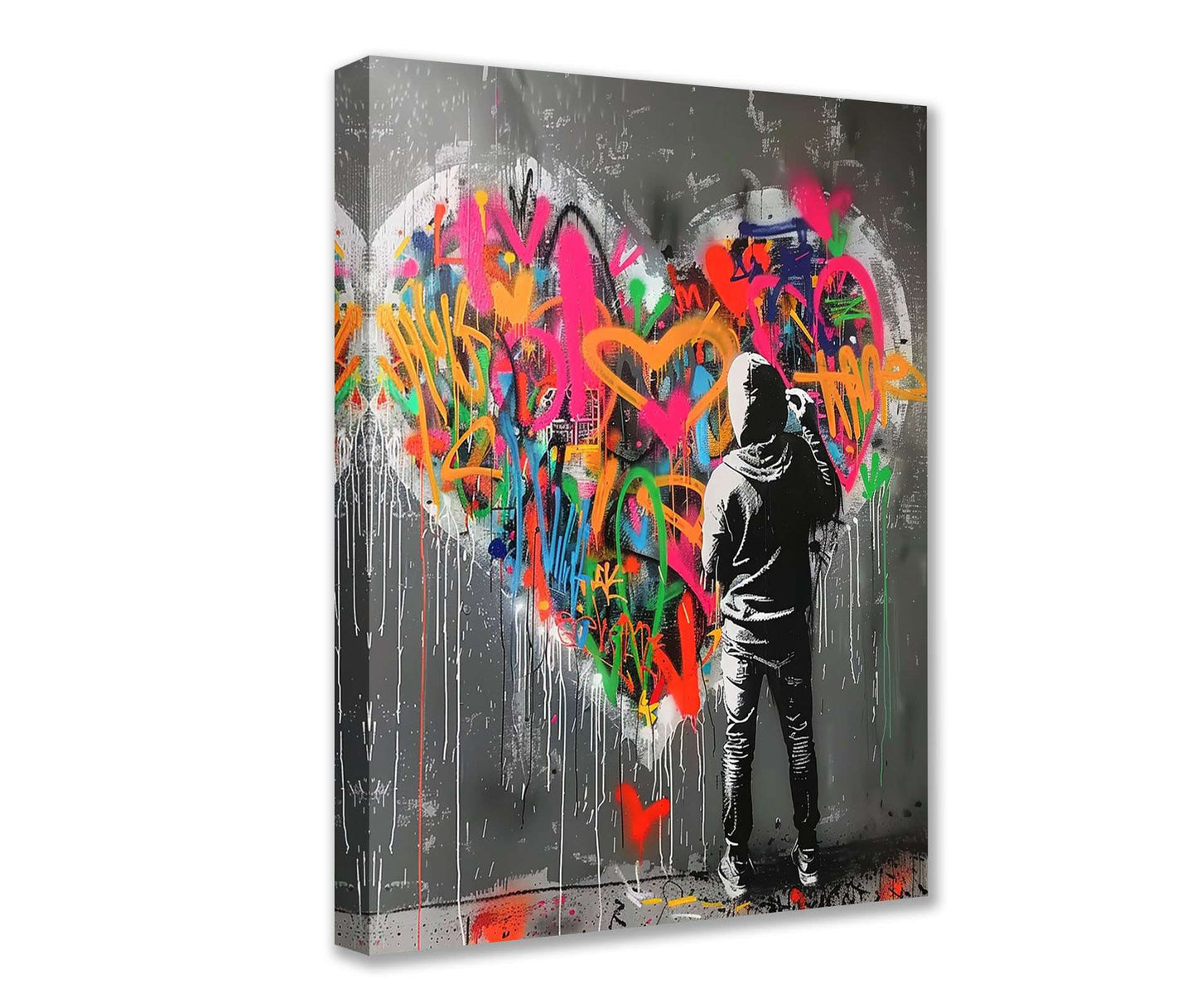 Graffiti Heart Street Artist Canvas Wall Art