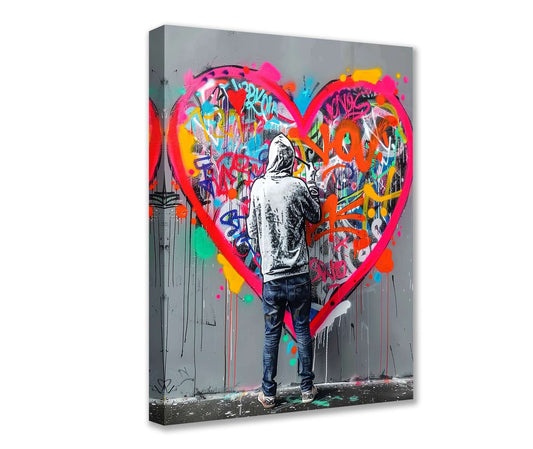 Graffiti Heart Wall Canvas Art