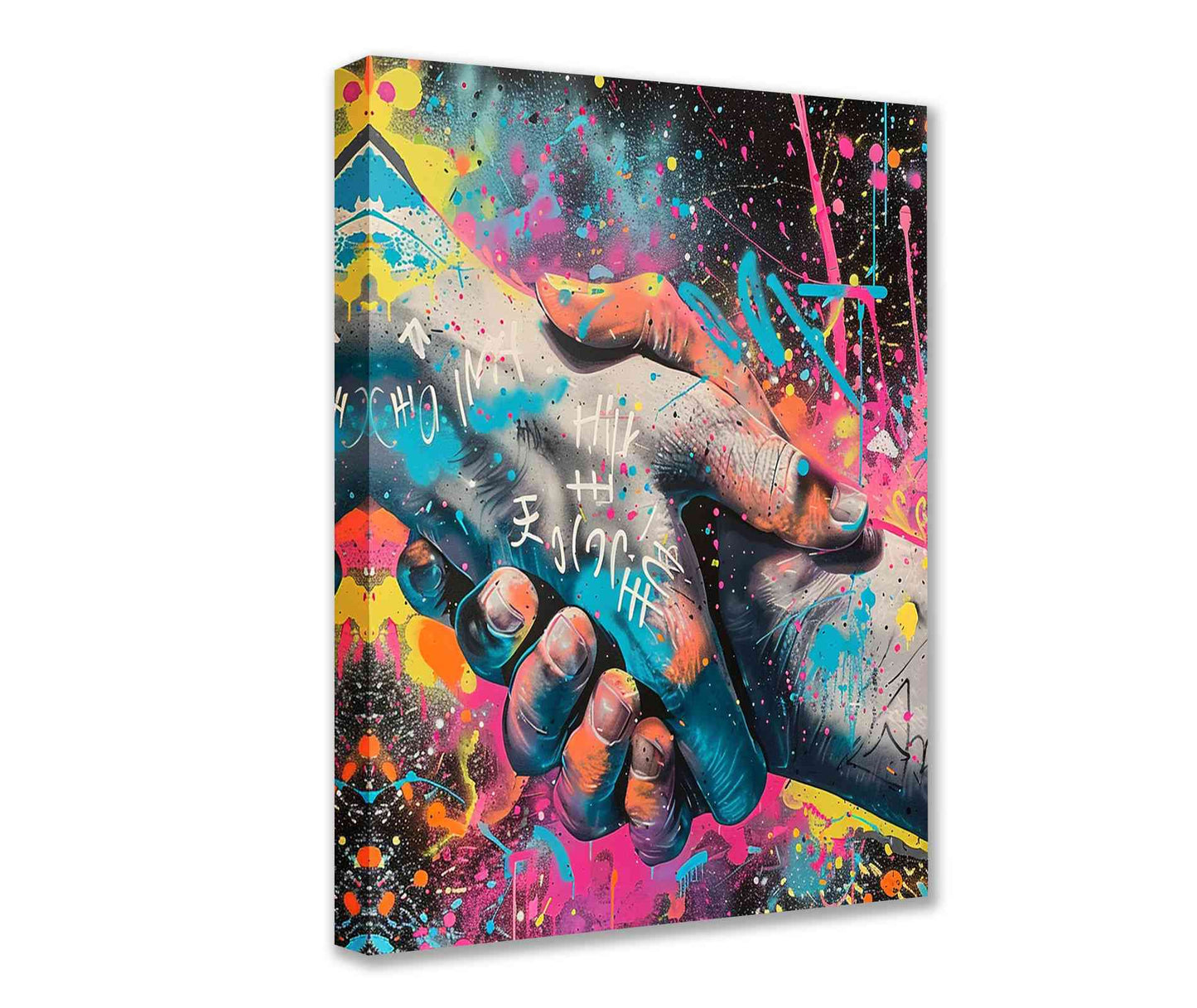 Graffiti Hands of Support Canvas Wall Art