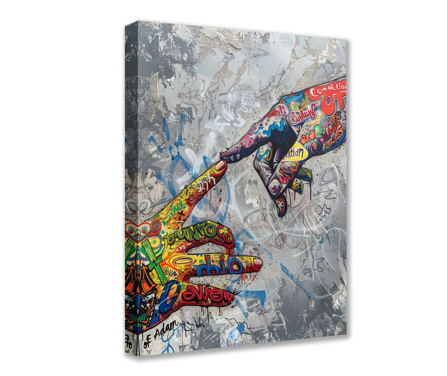 Graffiti Creation of Adam Canvas Wall Art