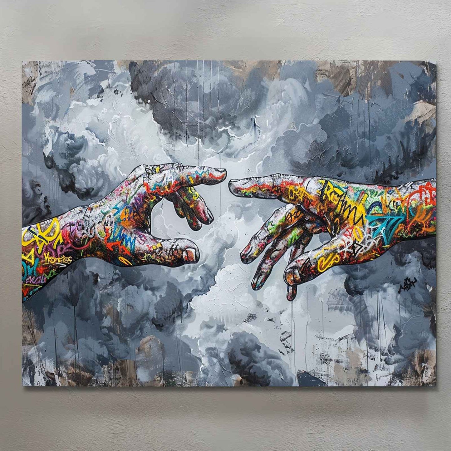 Graffiti Creation Hands Canvas Wall Art