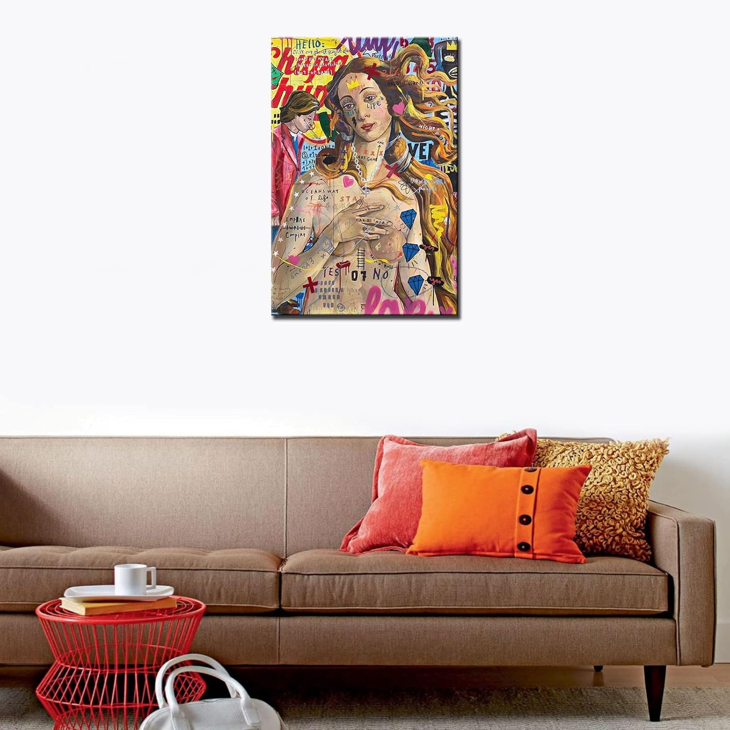 Graffiti Style Sexy Woman Paintings Canvas Wall Art