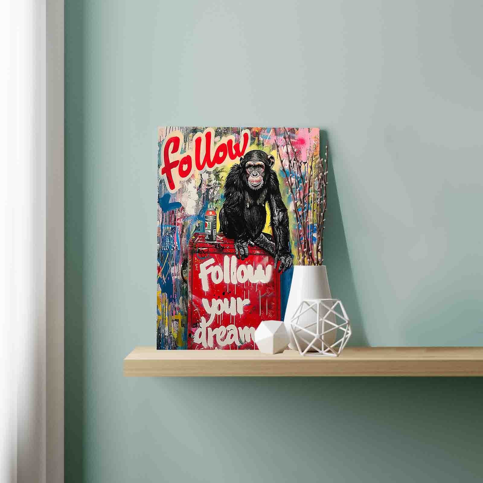 Graffiti Chimpanzee Motivation Paint by Numbers