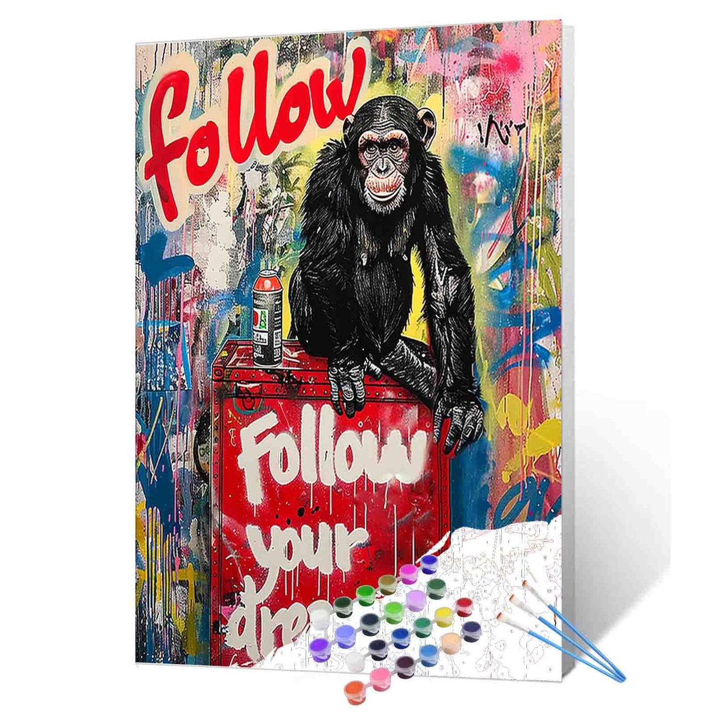 Graffiti Chimpanzee Motivation Paint by Numbers