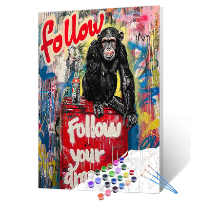 Graffiti Chimpanzee Motivation Paint by Numbers