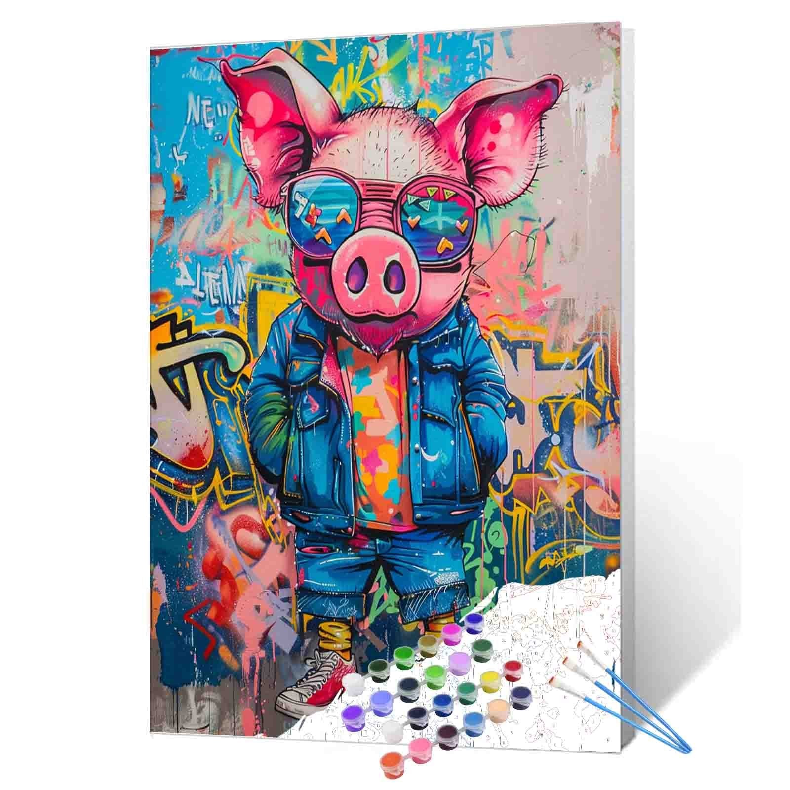 Graffiti Cool Pig Paint by Numbers