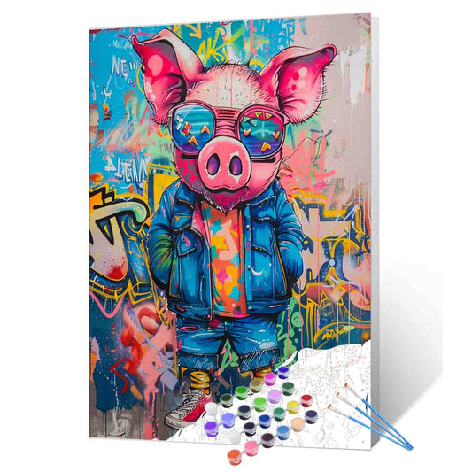 Graffiti Cool Pig Paint by Numbers