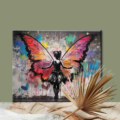 Graffiti Fairy with Colorful Wings paint by numbers