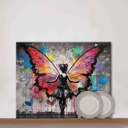 Graffiti Fairy with Colorful Wings paint by numbers