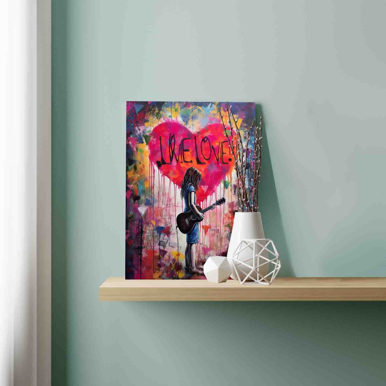 Graffiti Guitar Girl paint by numbers