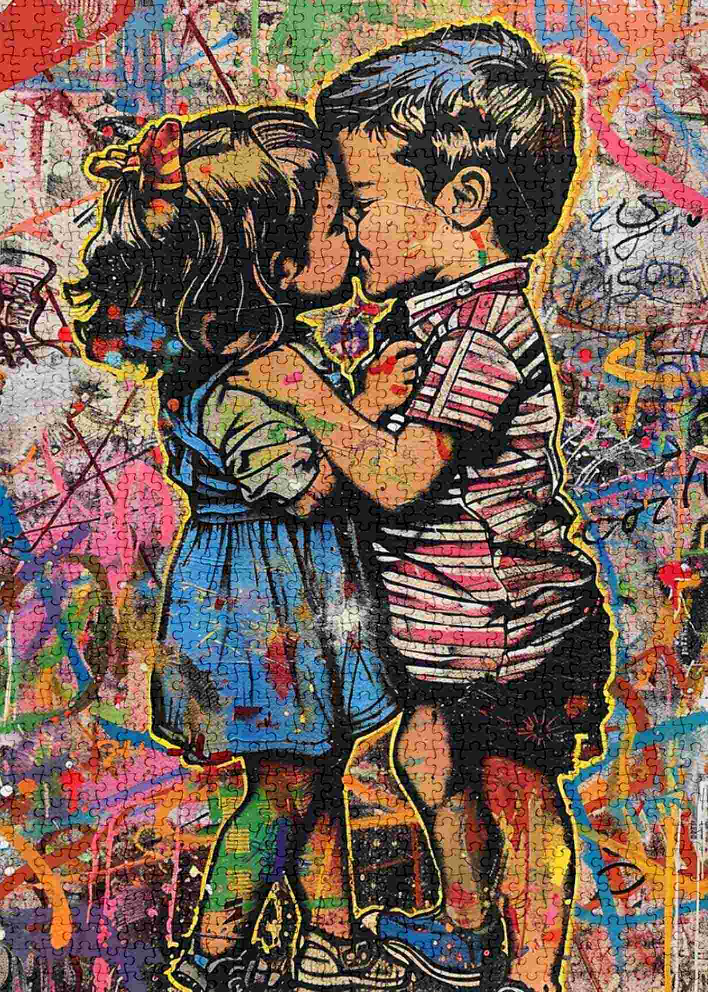 Graffiti Kiss of Love Jigsaw Puzzles