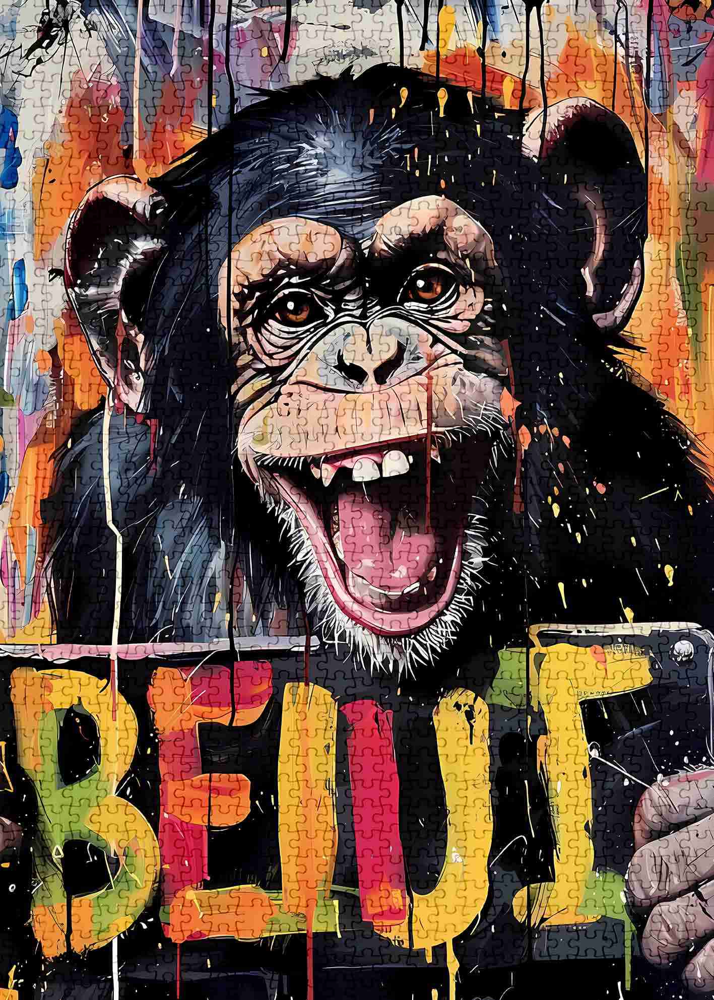 Colorful Monkey Graffiti Jigsaw Puzzles