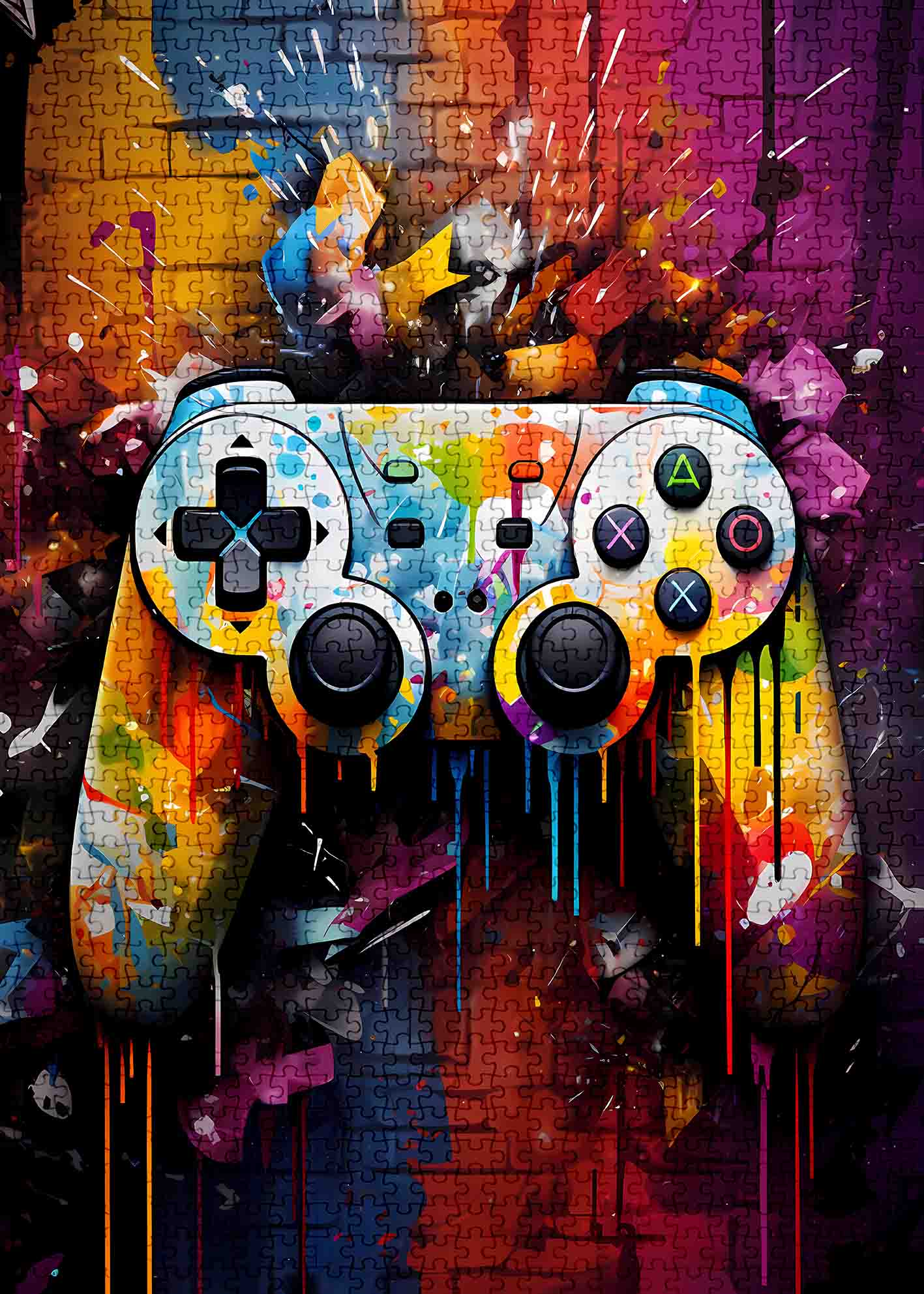 Vibrant Game Controller Graffiti Jigsaw Puzzles