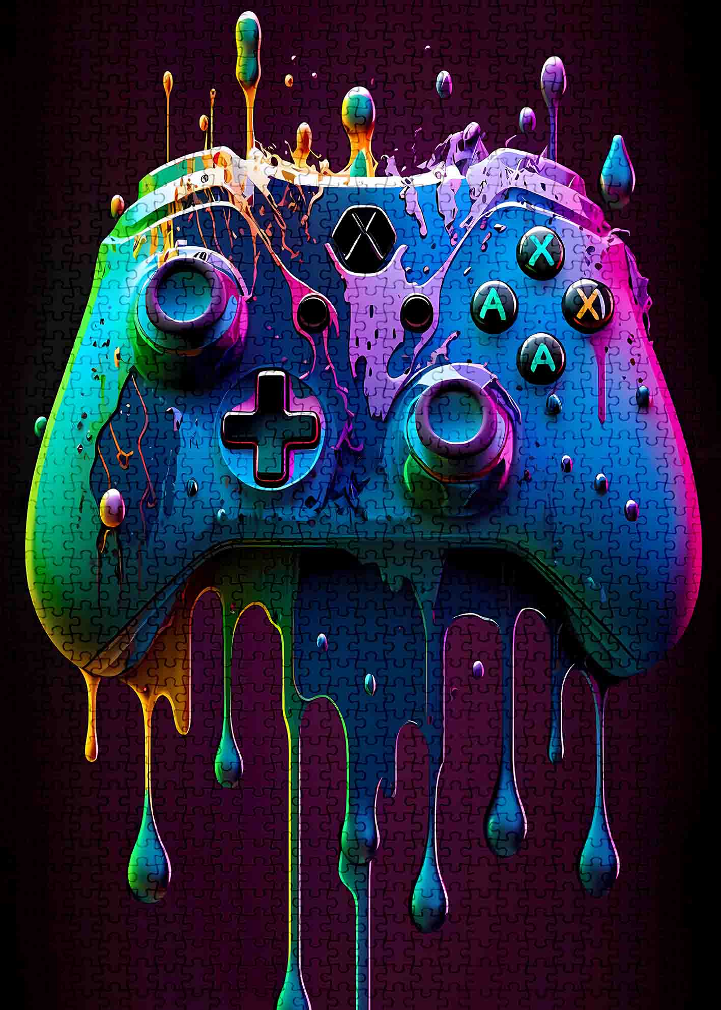 Dripping Graffiti Game Controller Jigsaw Puzzles