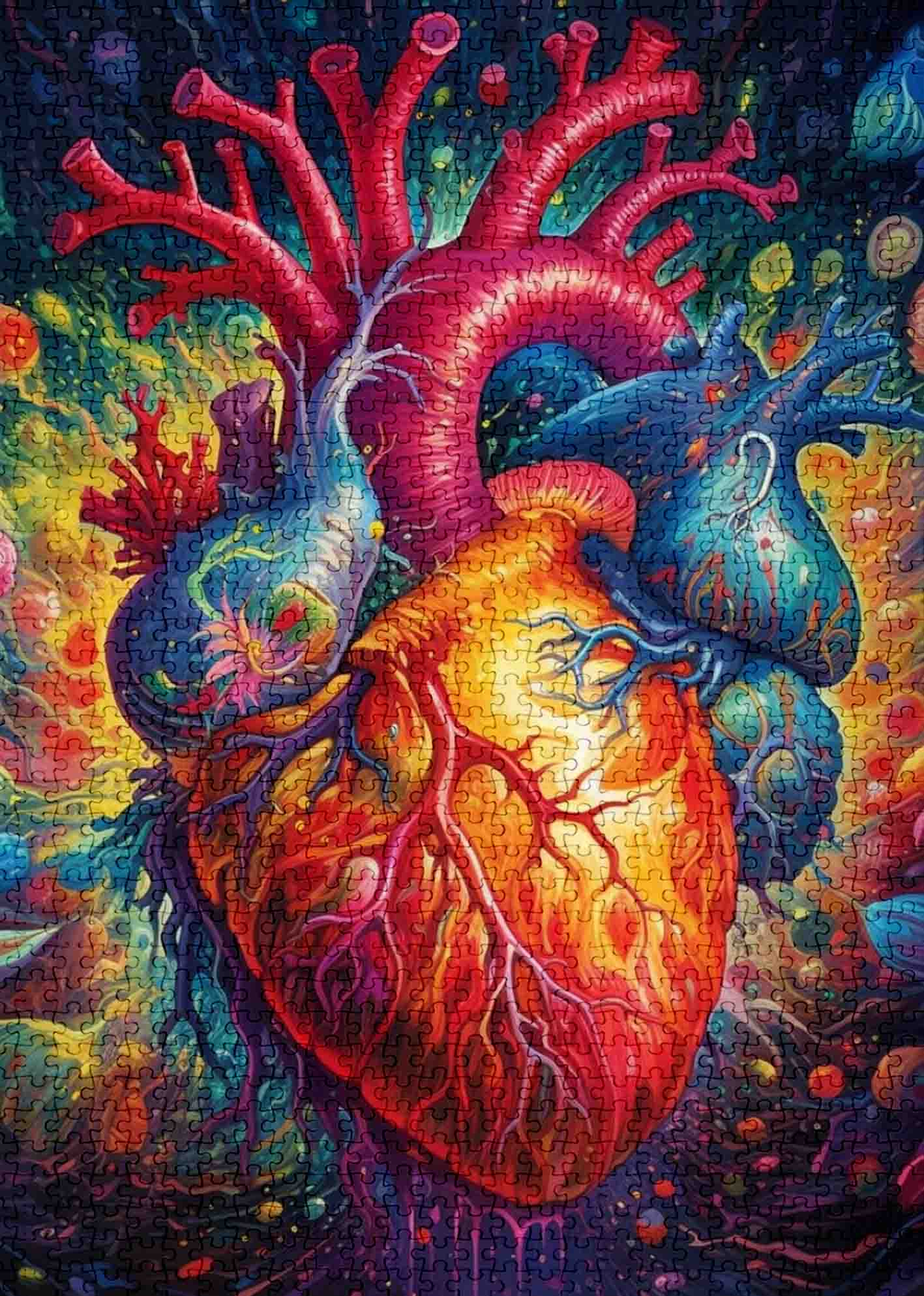 Colorful Anatomical Heart Jigsaw Puzzles