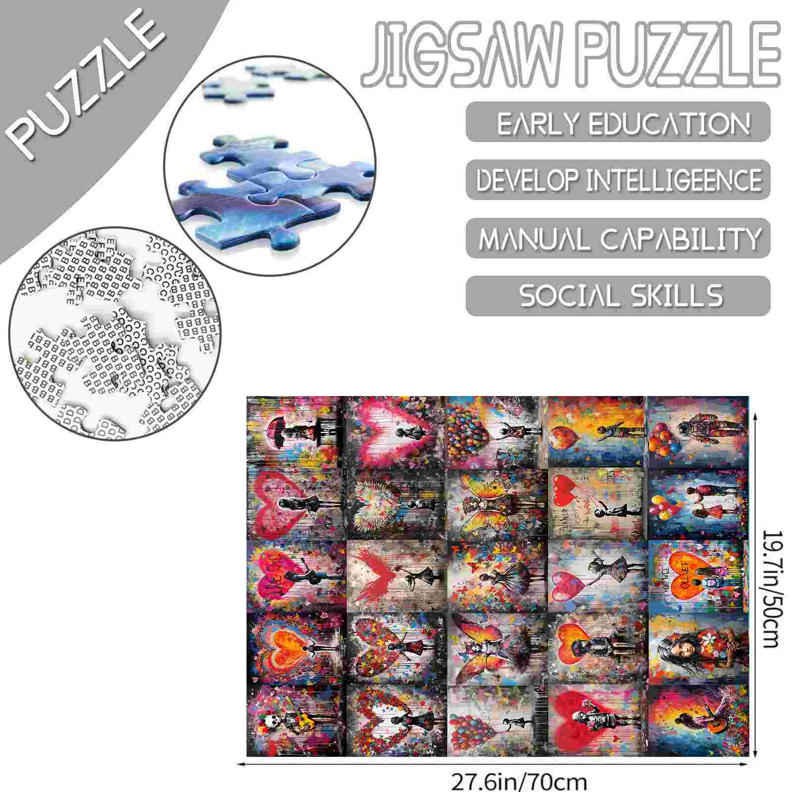 Heartfelt Graffiti Collage Jigsaw Puzzle