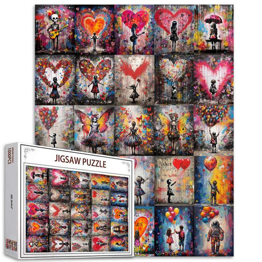 Heartfelt Graffiti Collage Jigsaw Puzzle