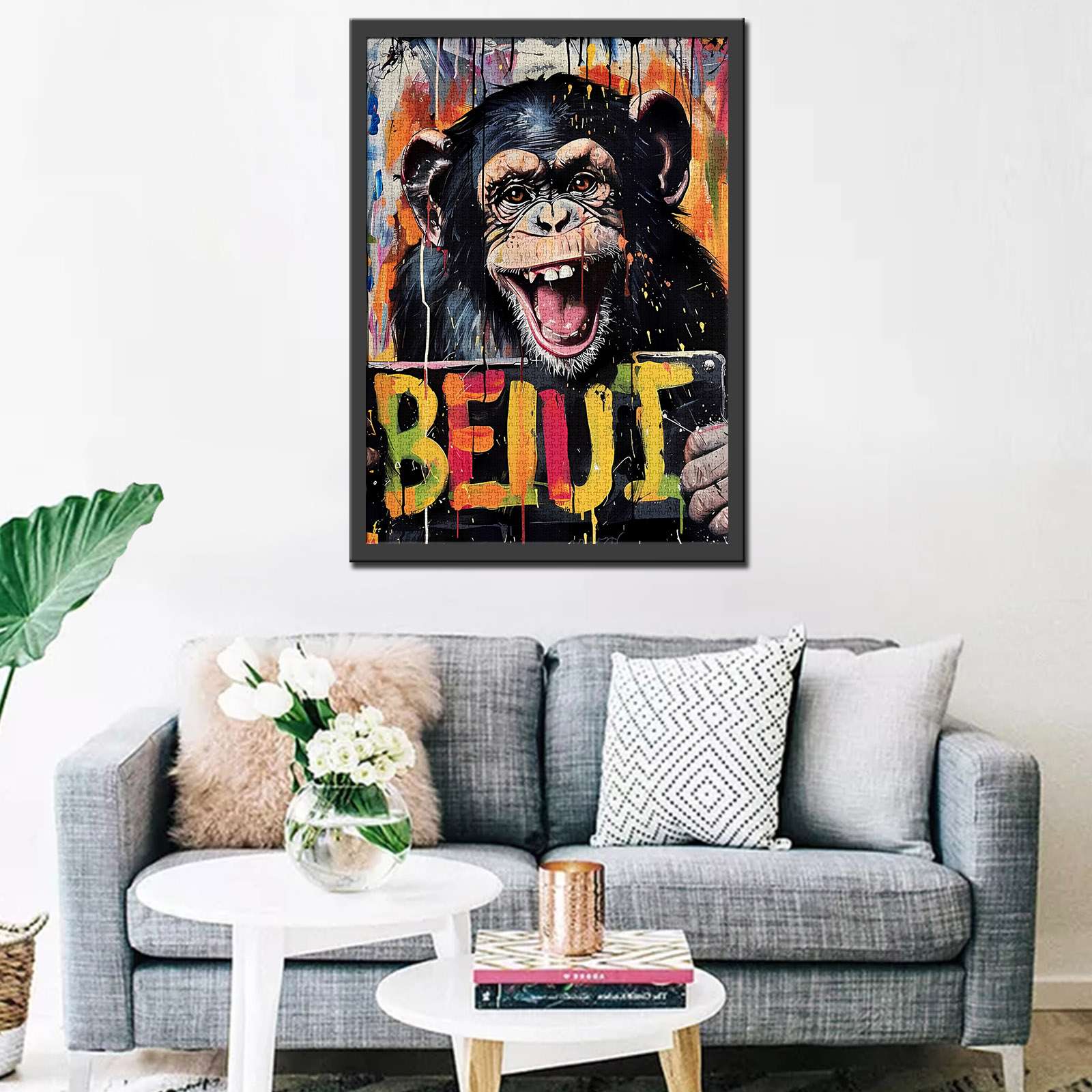 Colorful Monkey Graffiti Jigsaw Puzzles