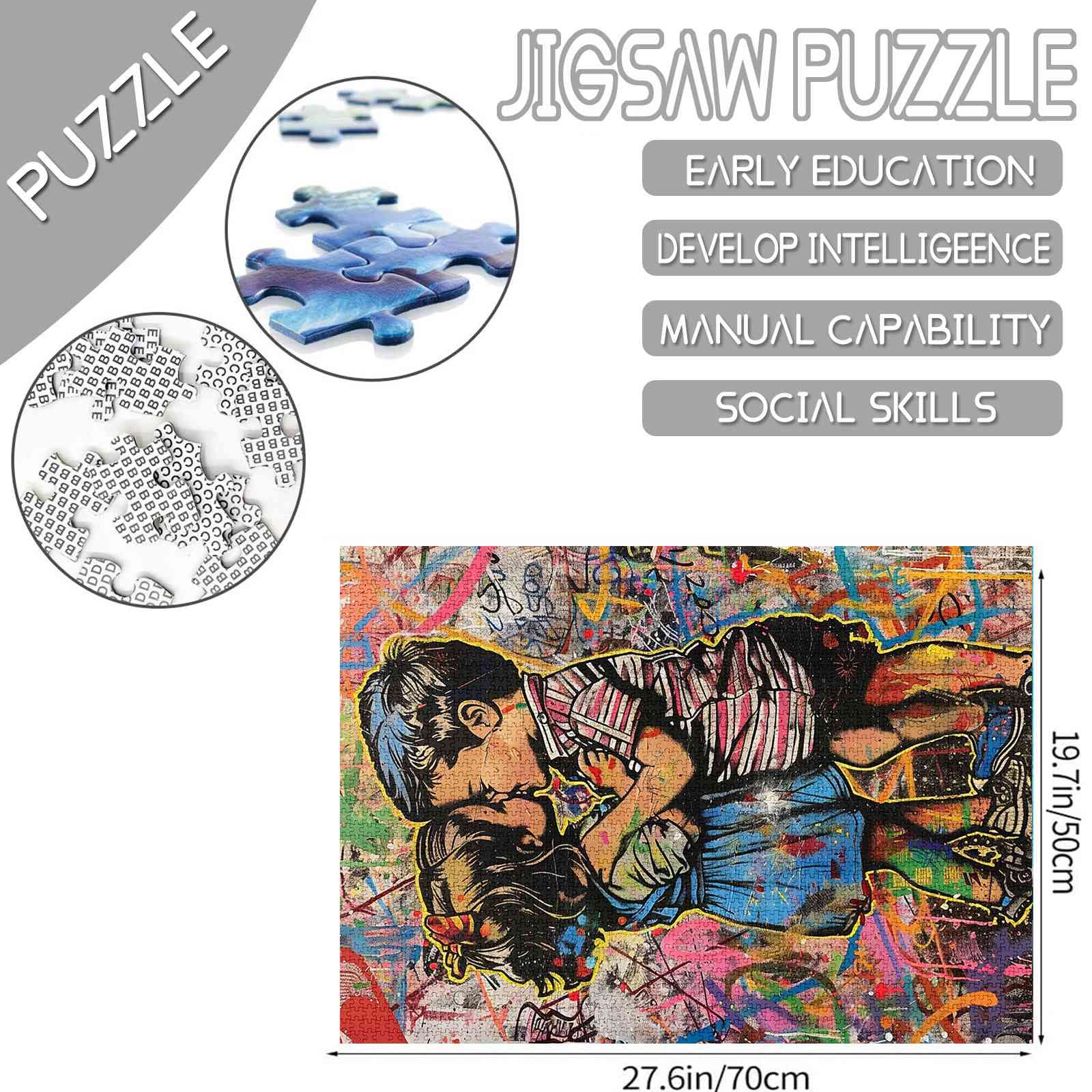 Graffiti Kiss of Love Jigsaw Puzzles