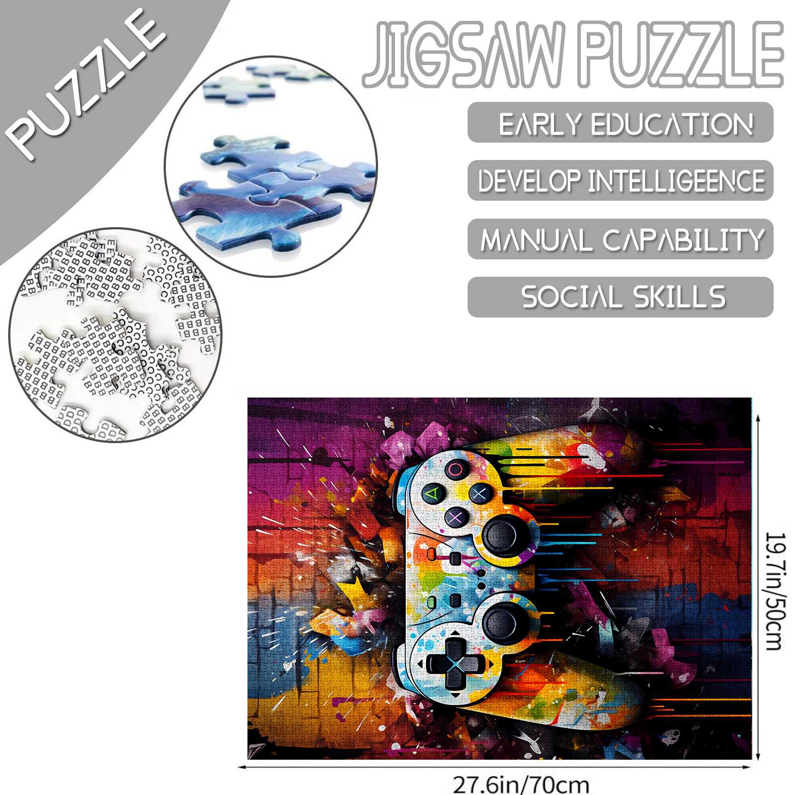 Vibrant Game Controller Graffiti Jigsaw Puzzles